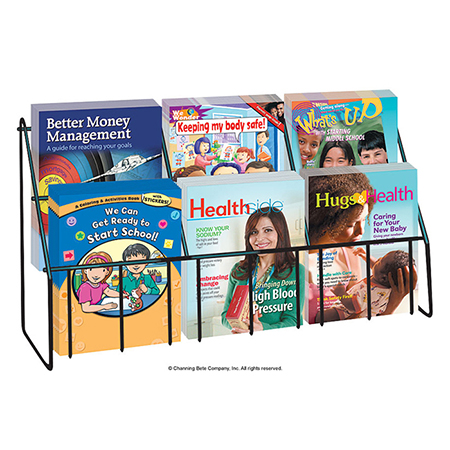 Wire; 2-Tier, 6-Title Book Display Rack With Dividers